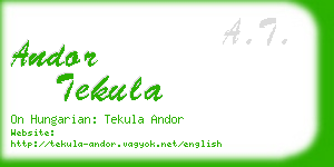 andor tekula business card